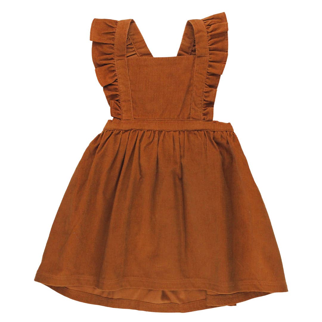 Girls Caramel Corduroy Cross-back Jumper Dress Minnows Children's Boutique Girls Caramel Corduroy Cross-back Jumper Dress Minnows Children's Boutique