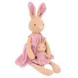 Mom and Baby Rabbit Linen Dolls  