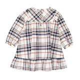 Girls Homegrown Harvest Plaid Long Sleeve Ruffle Hem Dress