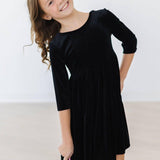 Black Velvet Twirl Dress