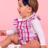 Baby Girls White Ruffle Peter Pan Collar Long Sleeve Knit Bodysuit