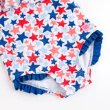 Shimmer Star-Spangled One Shoulder Ruffle One Piece