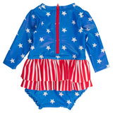 Baby Girls Shimmer Stars & Stripes Skirted Rash Guard