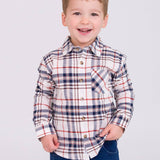 Boys Homegrown Harvest Plaid Long Sleeve Button Down Shirt