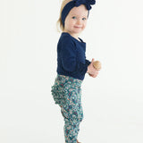 Baby Girls Dark Navy Ruffled Long Sleeve Layering Bodysuit