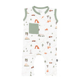 Zippered Sleeveless Romper in Road Trip