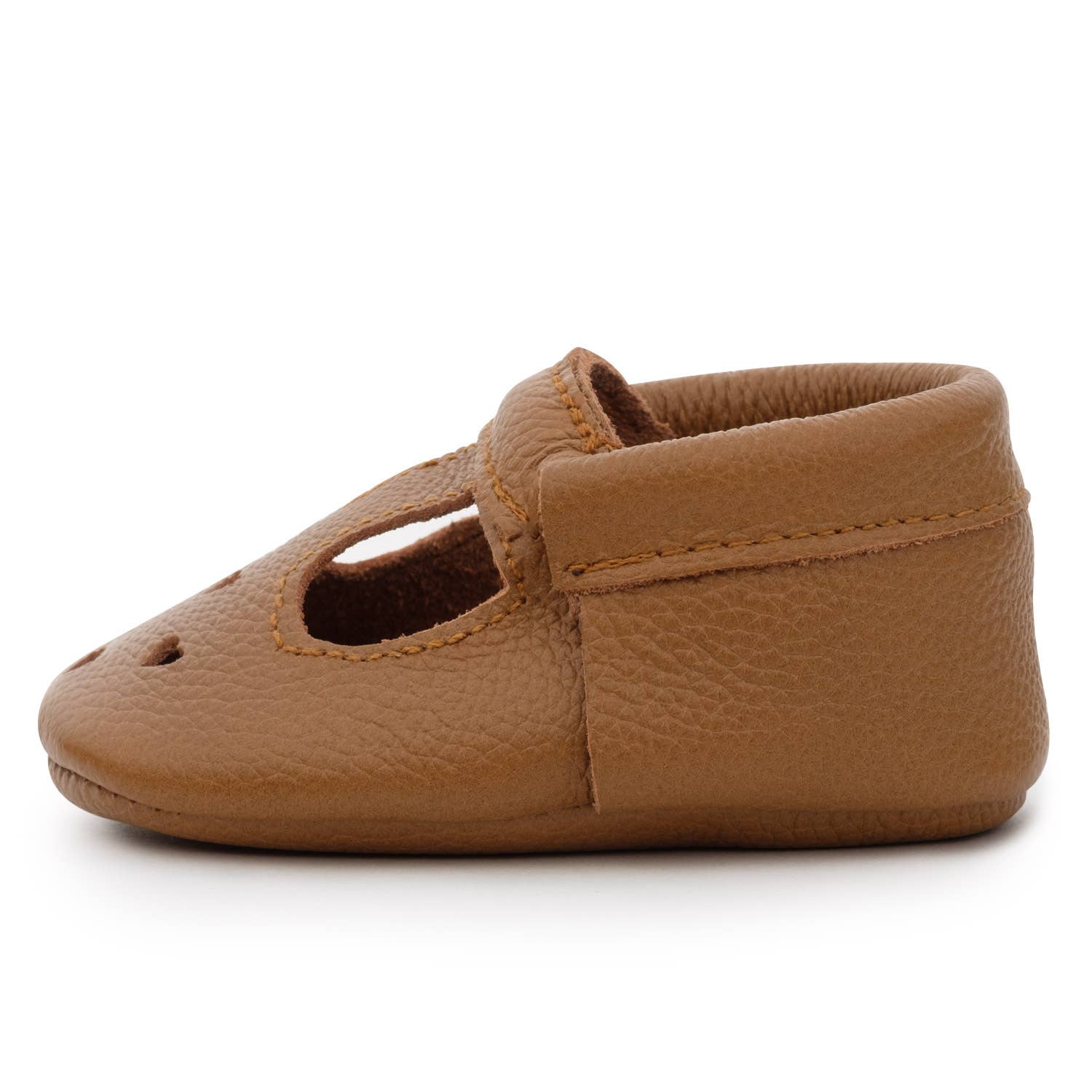 Mary Jane Baby Moccasins - Leather Baby Shoes Classic Brown