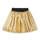 Pleated Metallic Twirl Skirt