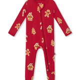 Zippered Footie in Gingerbread