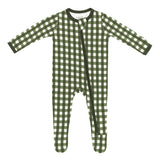 Zippered Footie in Gingham