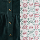 Poinsettia Fair Isle Organic Girl Tee & Dress Set