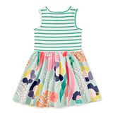 PRINT MIX TANK SKIRTED DRESS