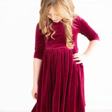 Cranberry Velvet Twirl Dress