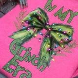Hot Pink Grinch Era Bow Crew Sweatshirt (Adult & Youth)