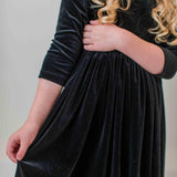 Black Velvet Twirl Dress