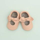 Knot Moccasins - Genuine Leather Baby Shoes (Desert Rose)