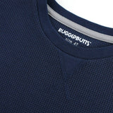 Boys Dark Navy Waffle Knit Long Sleeve Crew Neck Shirt