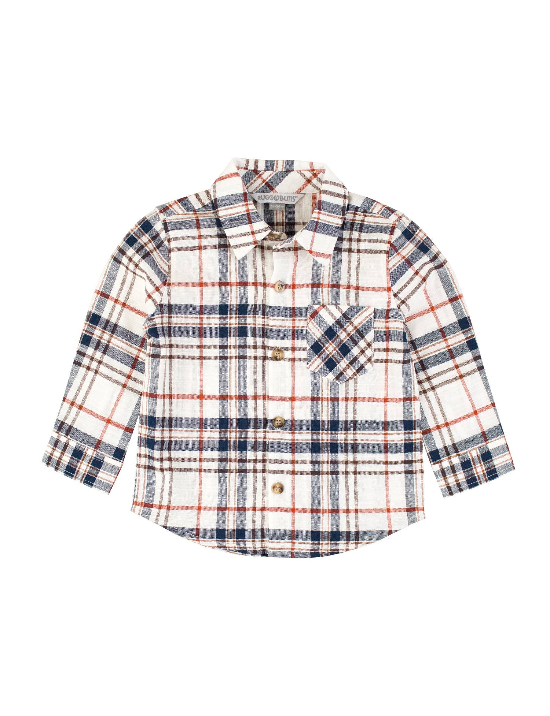 Boys Homegrown Harvest Plaid Long Sleeve Button Down Shirt