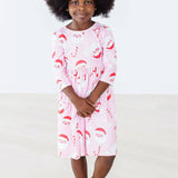 Jingle Bells 3/4 Sleeve Pocket Twirl Dress