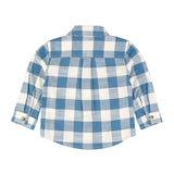 Boys Countryside Blue Plaid Long Sleeve Button Down Shirt