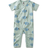 Baby Wrap Neck Romper spotted fish