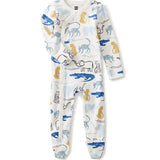 Footed Baby Romper Printed Jungle Animals