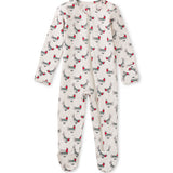 footed baby romper chickens