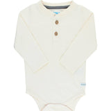 Baby Boys Ivory Long Sleeve Classic Henley Knit Bodysuit