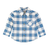 Boys Countryside Blue Plaid Long Sleeve Button Down Shirt