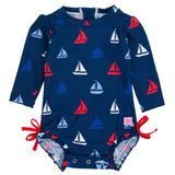 Sail Away Long Sleeve One Piece Rash Guard