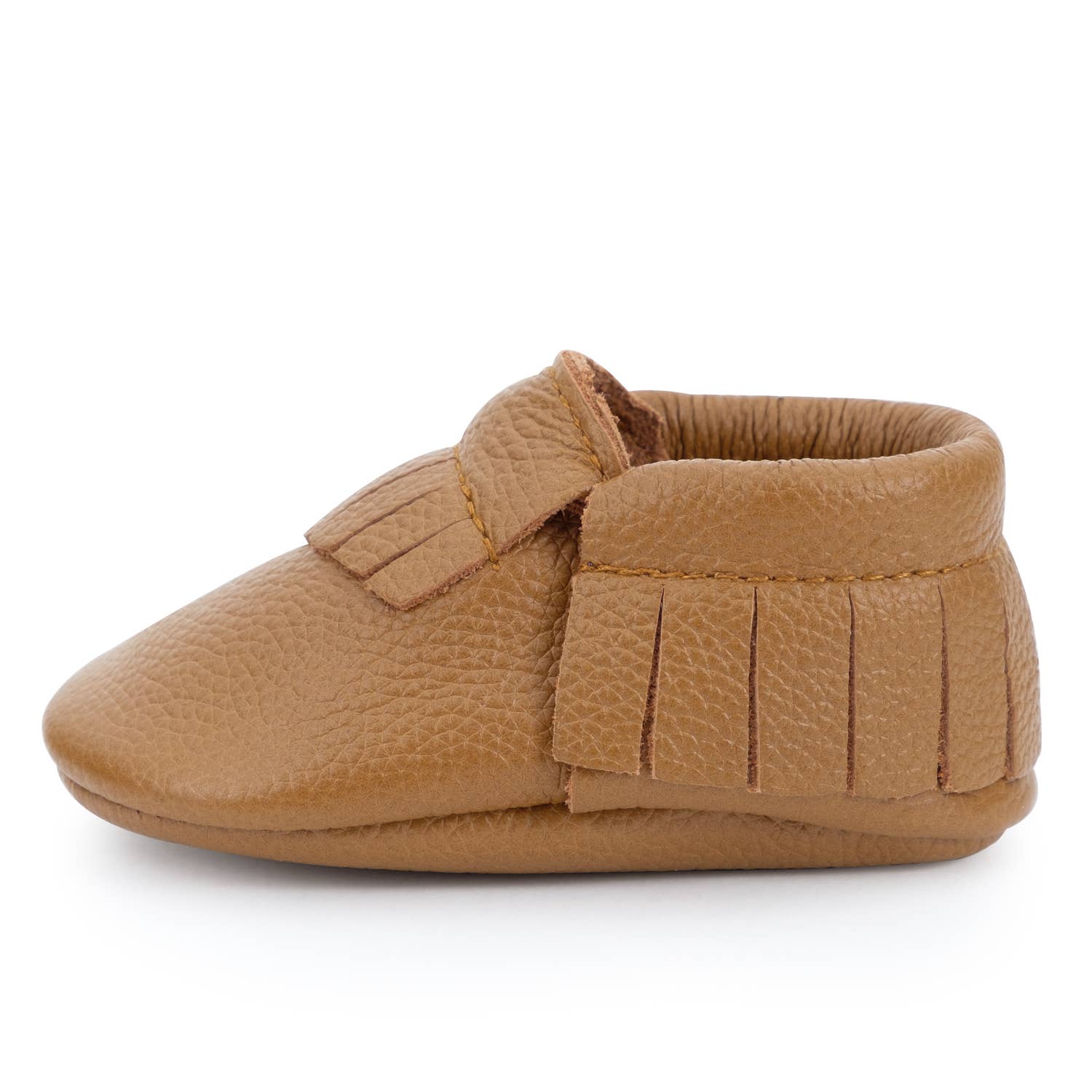 Baby Moccasins - Genuine Leather Baby Shoes (Classic Brown)