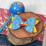 School Books Blue Glitter Bow