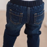 Boys Medium Wash Stretch Denim Pull-on Jeans