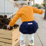 Baby Girls Dark Wash Denim Woven RuffleButt Bloomer