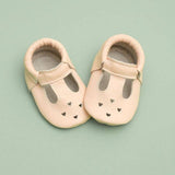 Mary Jane Baby Moccasins - Leather Baby Shoes (Desert Rose)