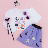 Ghost and Bat Sequin Halloween Tutu - Kids Dress Up Skirt