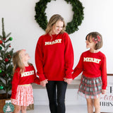 Merry Patch Christmas Sweatshirt - Kids Holiday Sweatshirt