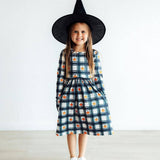 Plaid Pumpkins L/S Pocket Twirl Dress