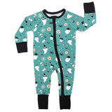 Halloween Boo Crew Ghosts Glow in the Dark Baby Pajamas Bamboo Convertible Sleeper