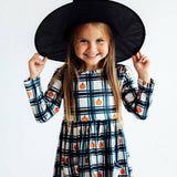 Plaid Pumpkins L/S Pocket Twirl Dress