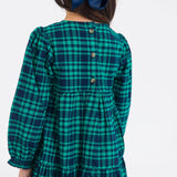 Girls Hayden Plaid Woven Long Sleeve Tiered Twirl Dress