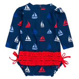 Sail Away Long Sleeve One Piece Rash Guard