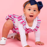 Baby Girls White Ruffle Peter Pan Collar Long Sleeve Knit Bodysuit