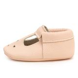 Mary Jane Baby Moccasins - Leather Baby Shoes (Desert Rose)