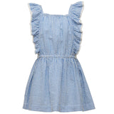 Cornflower frilled beach dress