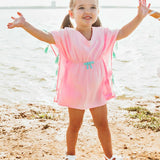 Girls Pink Tassel Kaftan Cover-Up