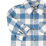 Boys Countryside Blue Plaid Long Sleeve Button Down Shirt