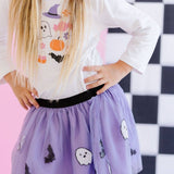 Ghost and Bat Sequin Halloween Tutu - Kids Dress Up Skirt