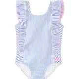 Periwinkle Blue Seersucker Waterfall One Piece