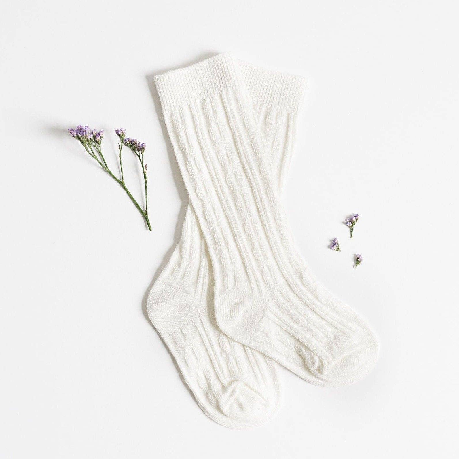 LLB Cable Knit Knee High Socks